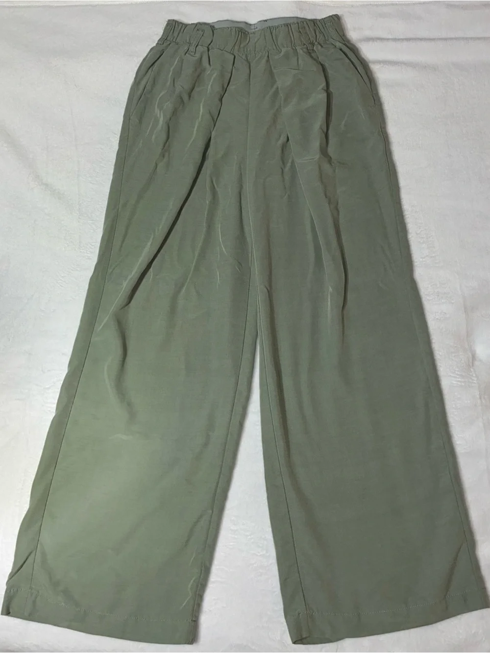Free People High-Rise Wide Leg Pants in Sage Green